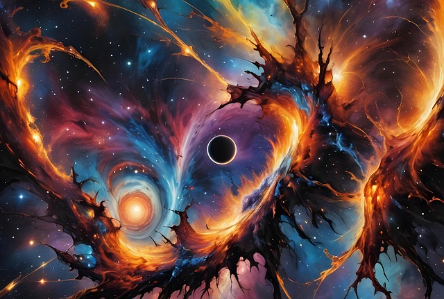 Free black hole universe galaxy illustration