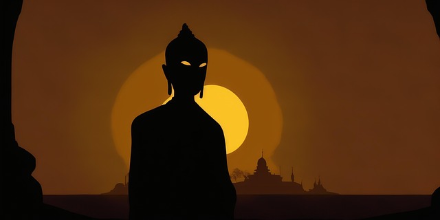 Free ai generated buddha silhouette illustration