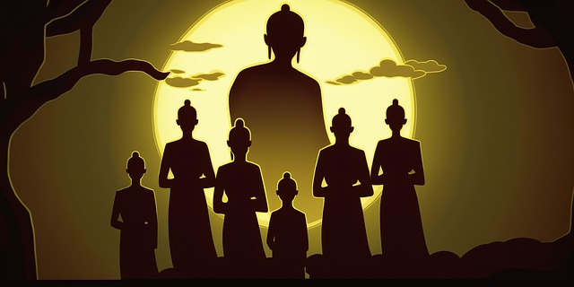 Free ai generated buddha silhouette illustration