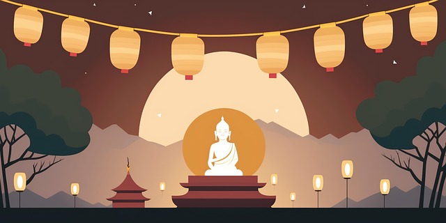 Free ai generated buddhist statue illustration