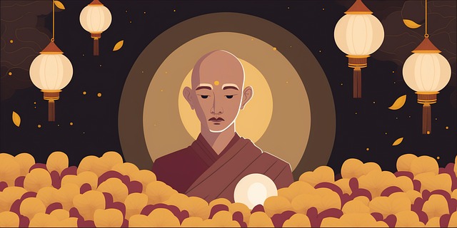 Free ai generated monk spiritual illustration