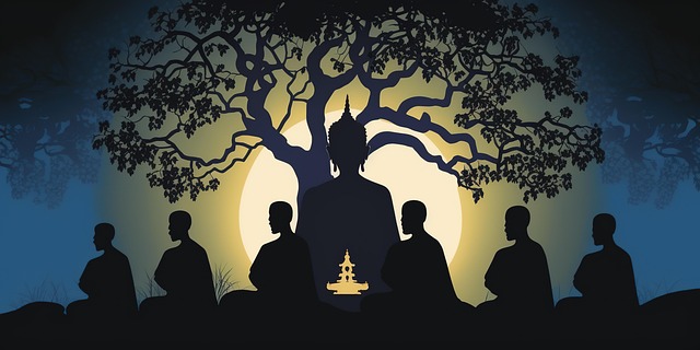 Free ai generated buddha silhouette illustration