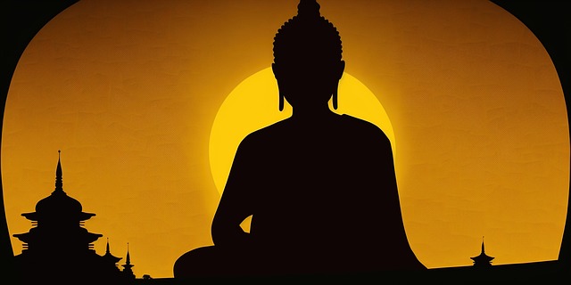 Free ai generated buddha silhouette illustration