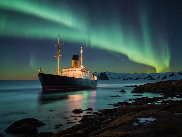Polarlichter, Schiff, Aurora Borealis