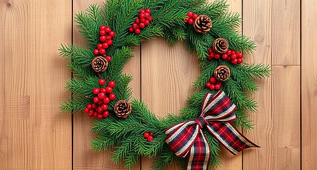 Free Christmas Wreath Holiday Wreath illustration and picture