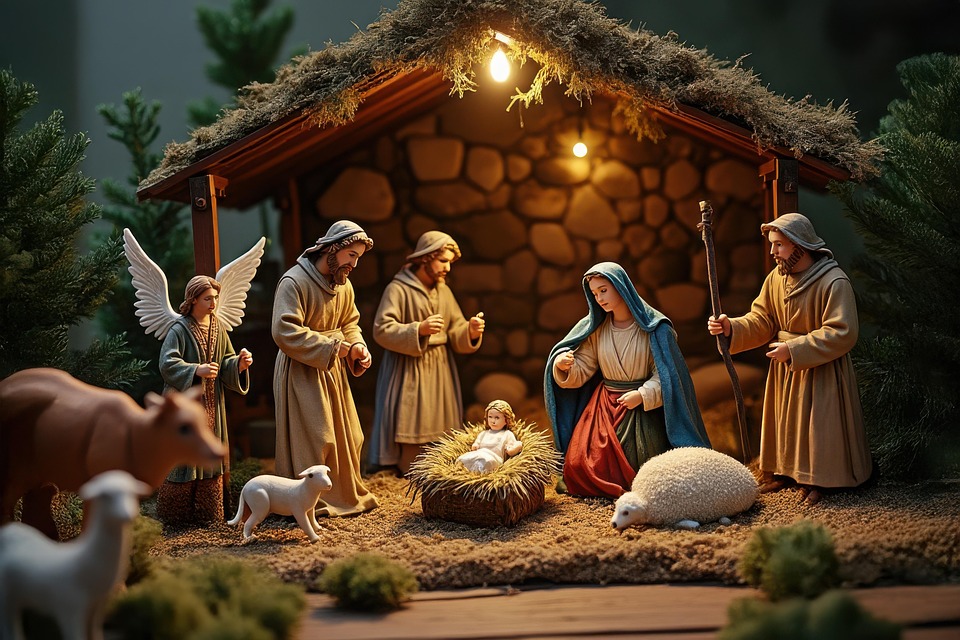 Jul Jesus Julekrybbe Tapet Julelykter Med Snø | Julepynt | Juledekorasjoner