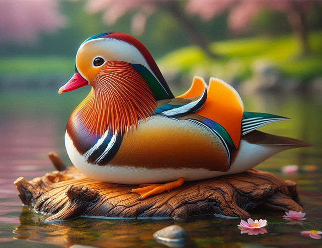 Free ai generated mandarin duck bird illustration