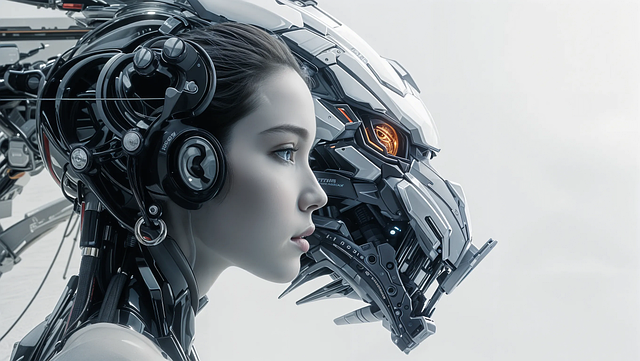 Dragon, Ai Created, Woman, Robot