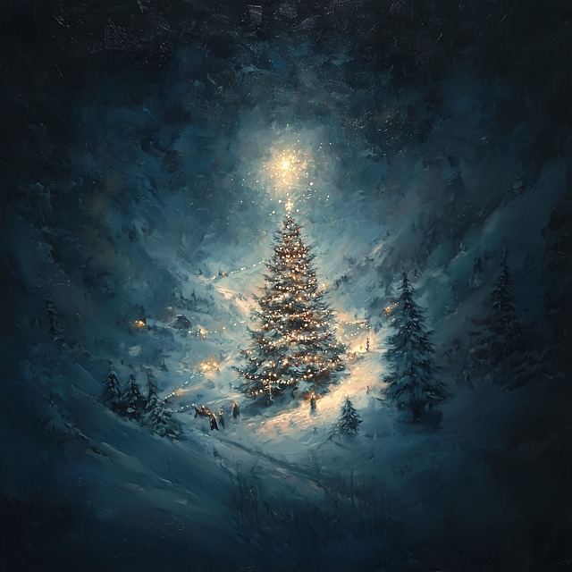 Mystisch, Weihnachten, Baum, Glühend