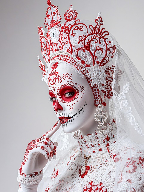 Free dia de los muertos woman makeup illustration