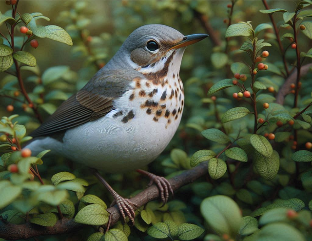 Free ai generated white's thrush bird illustration