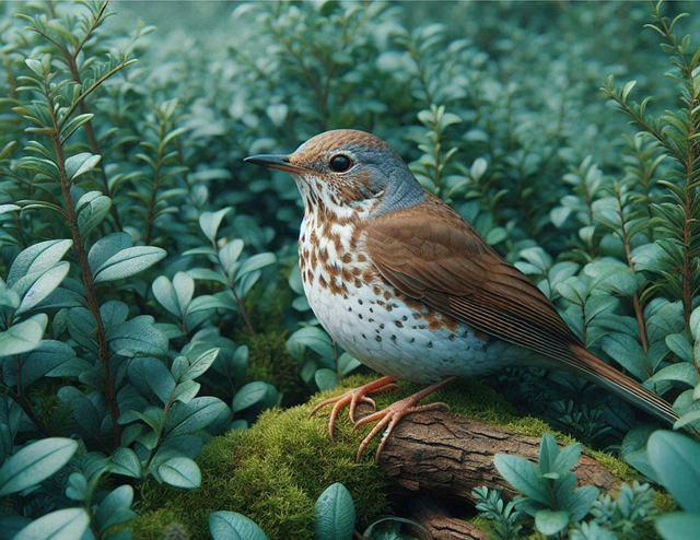 Free ai generated white's thrush bird illustration