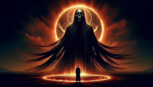 Free ai generated grimreaper halloween illustration