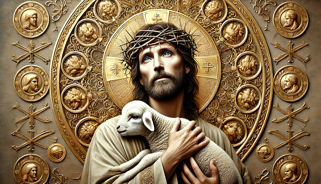 Download free HD stock image of Ai Generated Jesus Free ai generated jesus shepherd illustration