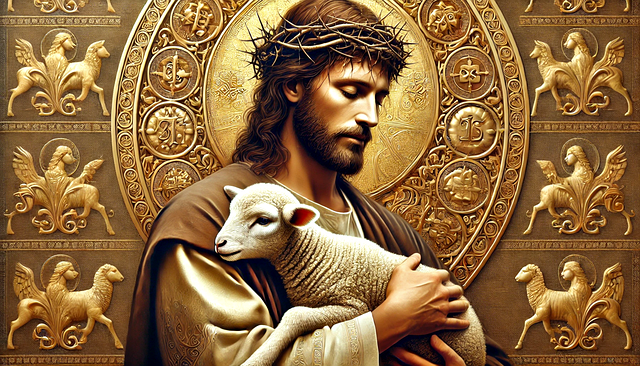 Free ai generated jesus shepherd illustration