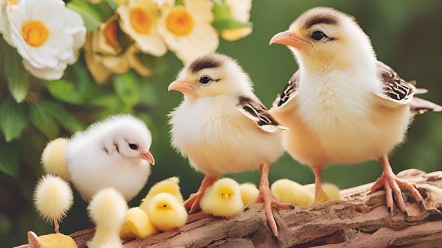 Free ai generated chicks birds illustration