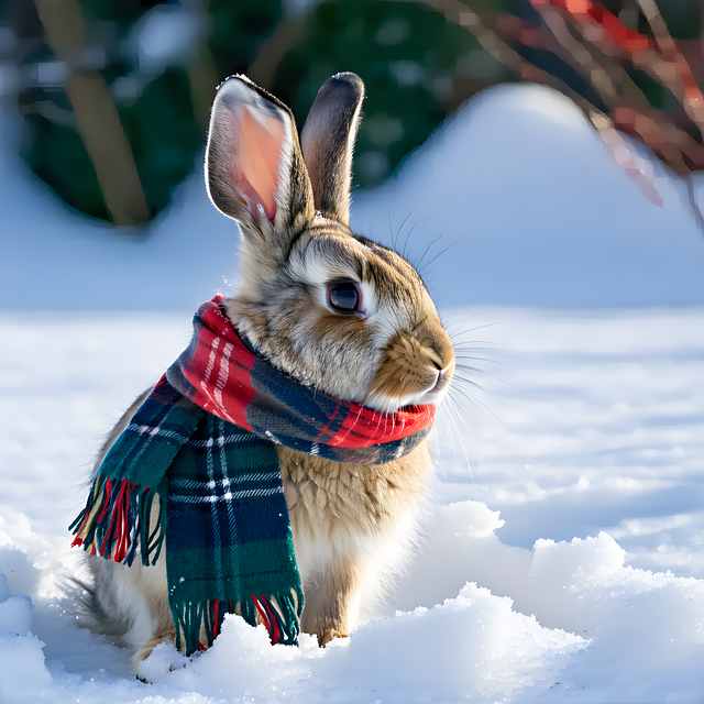 Free ai generated rabbit winter illustration