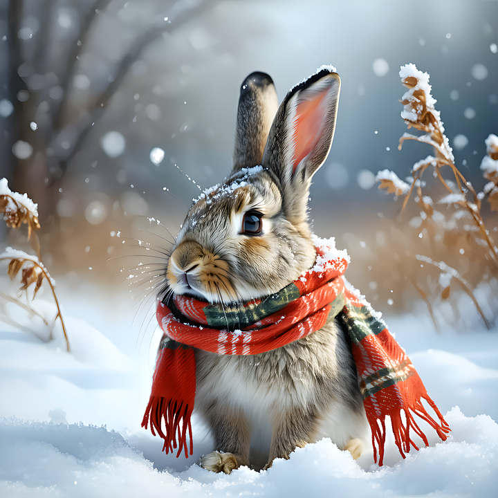 Download Ai Generated, Rabbit, Winter. Royalty-Free Stock Illustration ...
