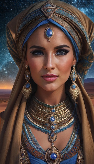 Free ai generated woman desert illustration