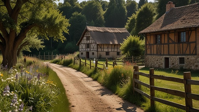 Free house countryside rural illustration