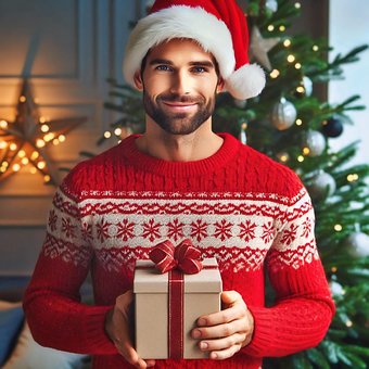 Ai Generiert, Mann, Weihnachten, Porträt