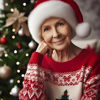 Ai Generiert, Frau, Weihnachten, Porträt
