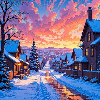 Free Ai Generated Village illustration and picture