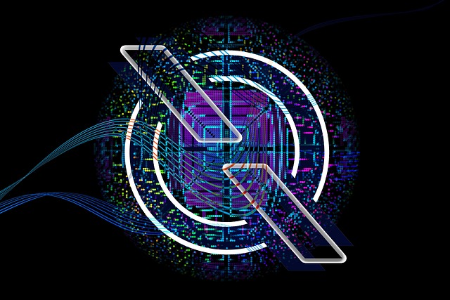 Free quantum computer entanglement lines illustration