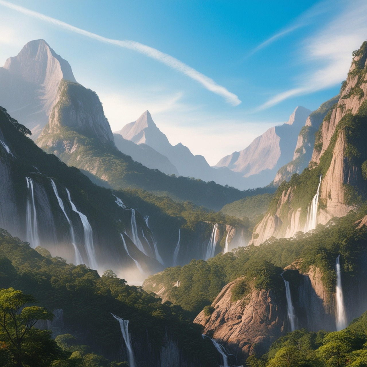 Ai产生的 山 瀑布 - Pixabay上的免费图片