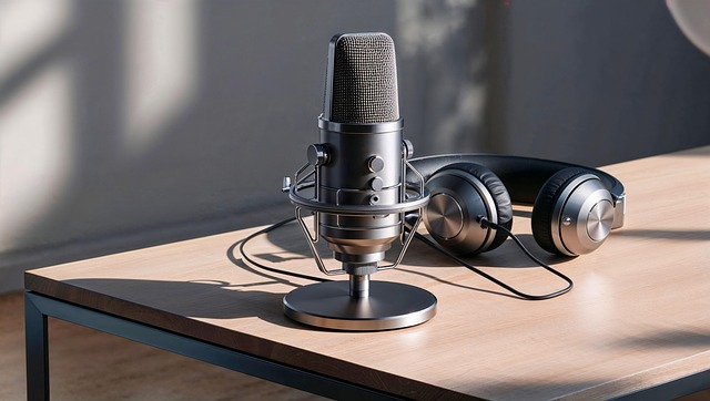 Free ai generated podcast microphone illustration
