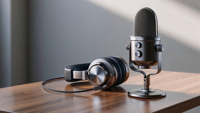 Free ai generated podcast microphone illustration