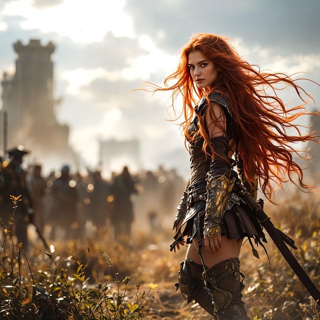 Free ai generated warrior woman illustration