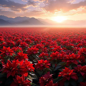 Free Ai Generated Poinsettia illustration and picture