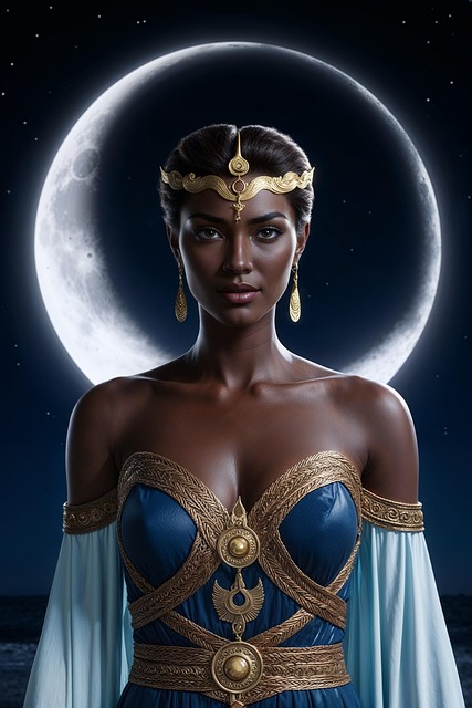 Free moon goddess luna illustration