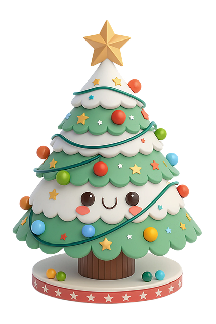 Free ai generated christmas tree decoration illustration