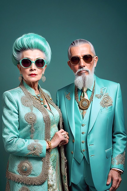 Free ai generated couple eccentric illustration