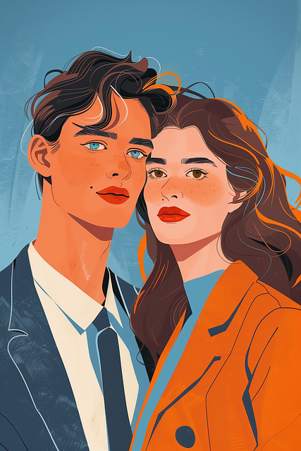 Free ai generated couple young illustration