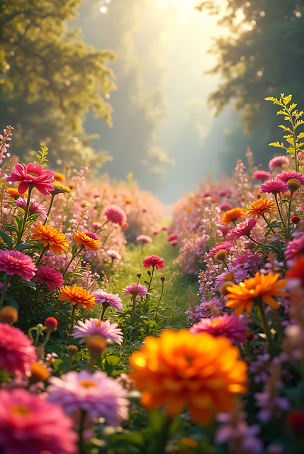 Ai Generiert, Blumen, Garten, Frühling