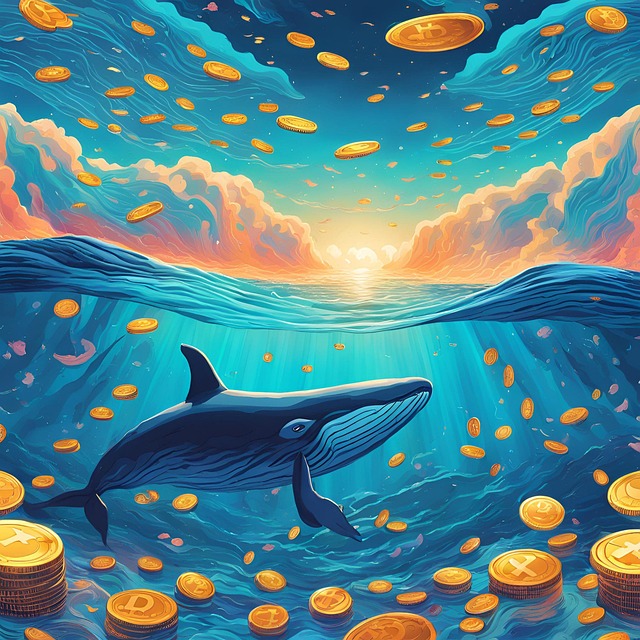Free whale coins treasure illustration