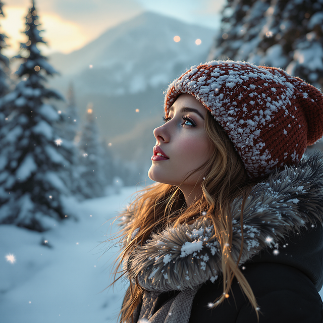 Free ai generated woman winter illustration