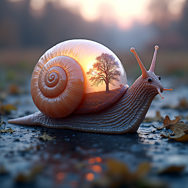 Free ai generated snail nature illustration