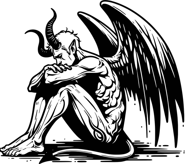 Free ai generated devil melancholy vector