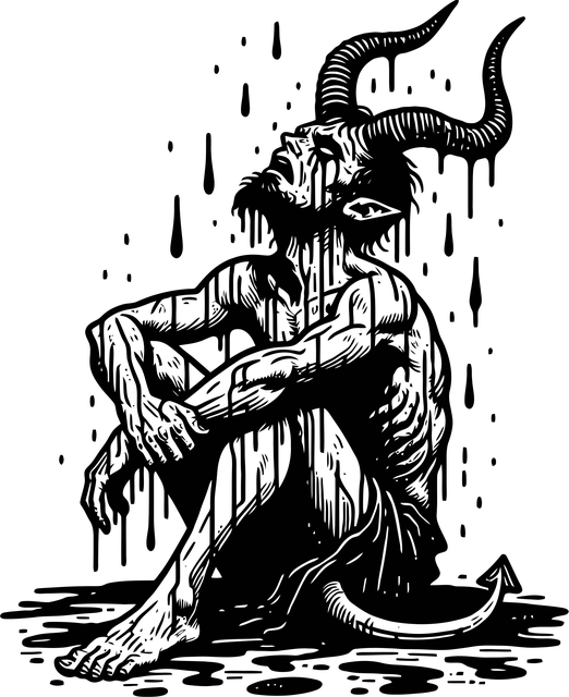 Free ai generated devil melancholy illustration