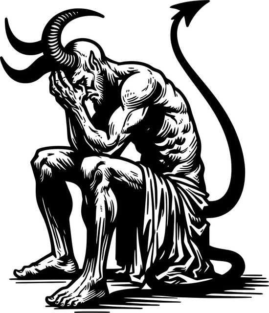 Free ai generated devil melancholy illustration