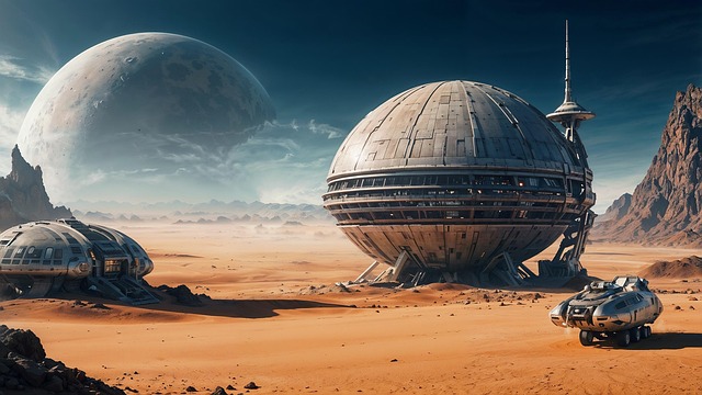 Free ai generated station planet illustration