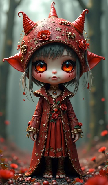 Ai Generiert, Kind, Chibi, Augen, 3D