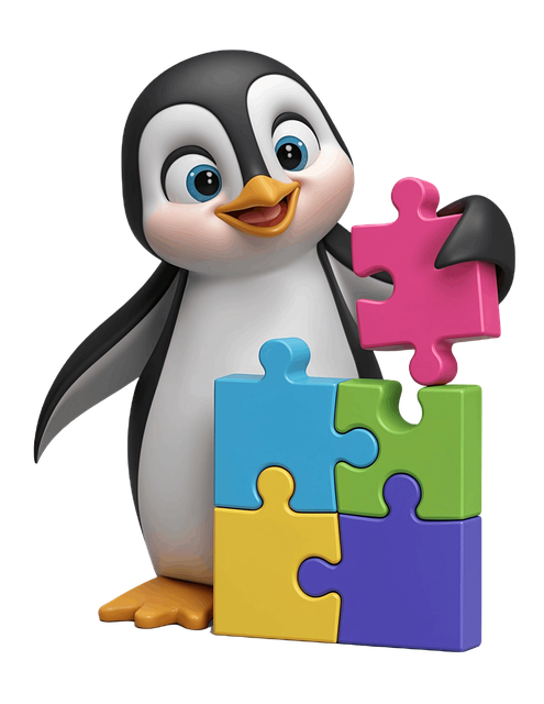 Free generated penguin puzzle illustration