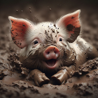 Free Little Pig Mud illustration and picture