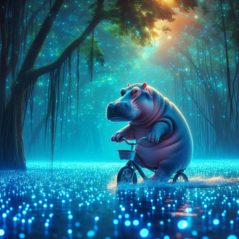Free Hippopotamus Bike illustration and picture