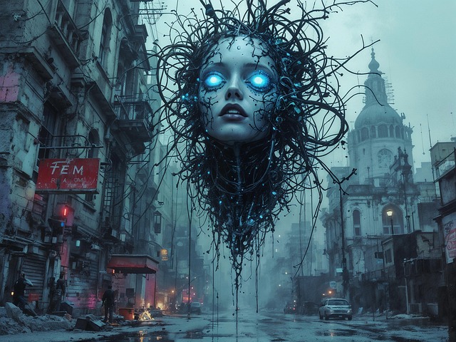 Free ai generated cyberpunk total control illustration